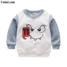 Детский пуловер с героями мультфильмов; хлопковый свитер с принтом монстра для мальчиков и девочек; одежда для отдыха; сезон весна-осень; одежда для малышей; 12M18M24M3T4T5T6