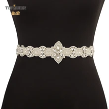 TOPQUEEN S411 Свадебные ремни со стразами широкий пояс для платья пояс бисером свадебные украшения для вечернего платья