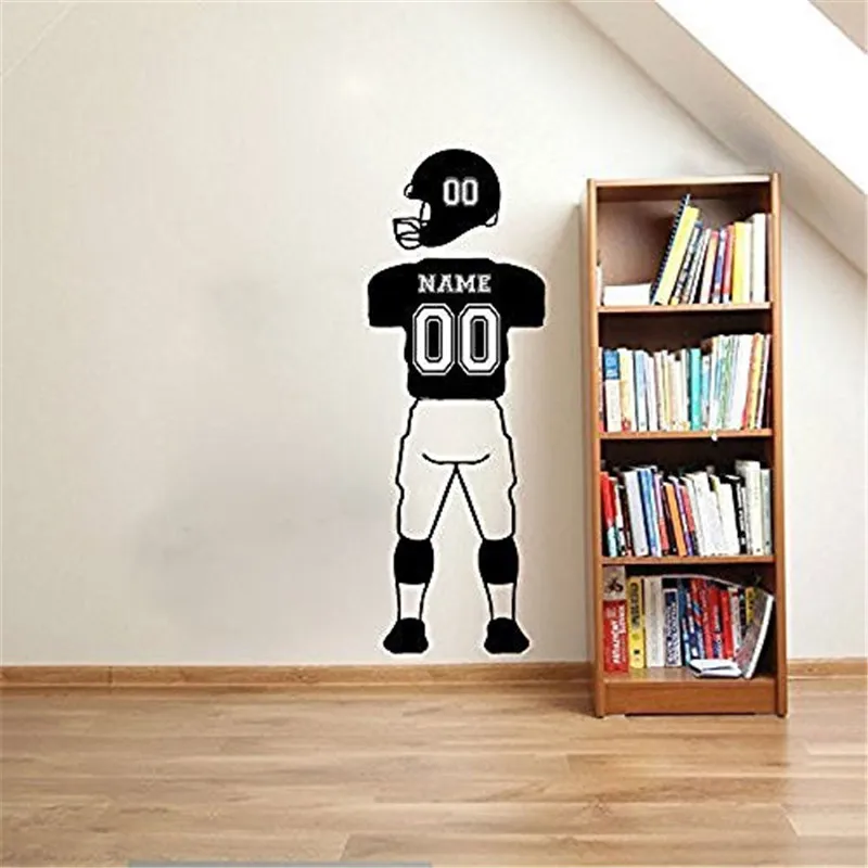 Custom NAME & NUMBERS Football Player Wall Decals Sports Jersey Uniform