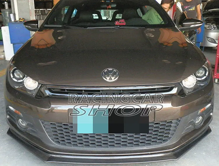O Style Real Carbon Fiber FRONT LIP SPOILER SPLITTER FOR VW Volkswagen SCIROCCO STANDARD BUMPER