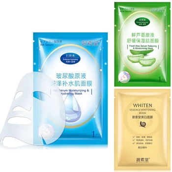 

10 Pcs/Bag Aloe Skin Care Sheet Plant Facial Mask Moisturizing Oil Control Snail Hyaluronic Aloe Mask For Face Care Sheet Mask