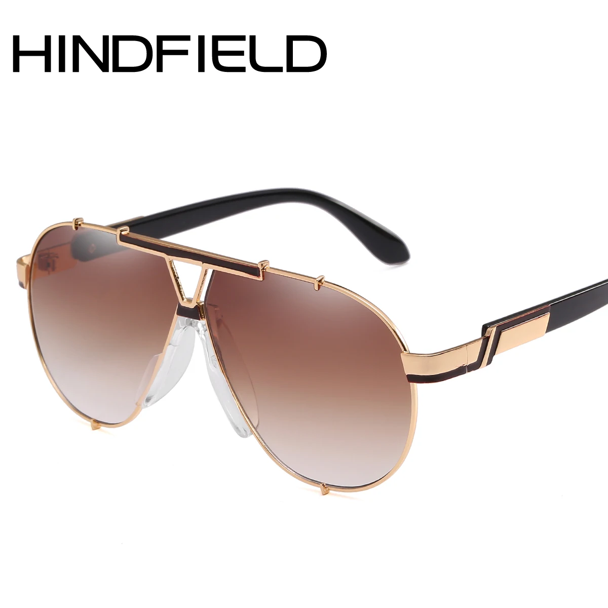 

Hindfield Oversized Sunglasses Man Women Pilot Sunglasses Red Fashion Shades Eyewear Accessories Oculos de sol O643