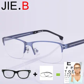 

Pure titanium business casual men's half frame, myopia, reading glasses, prescription glasses, anti-blue light. Progressive lens