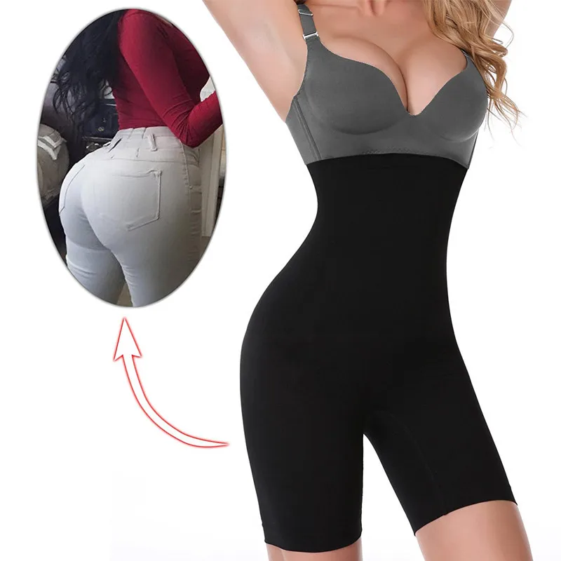 

NINGMI Butt Lifter Women Tummy Control Panties High Waist Trainer Slimming Pant Body Shaper Power Short Pulling Underwear XS-4XL
