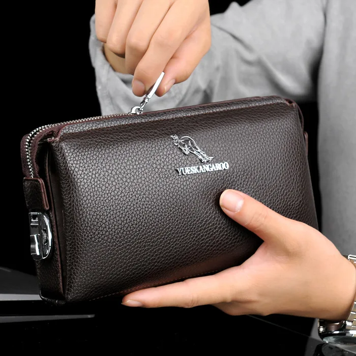 

112918 new hot men hand bag male large zipper clutch wallet
