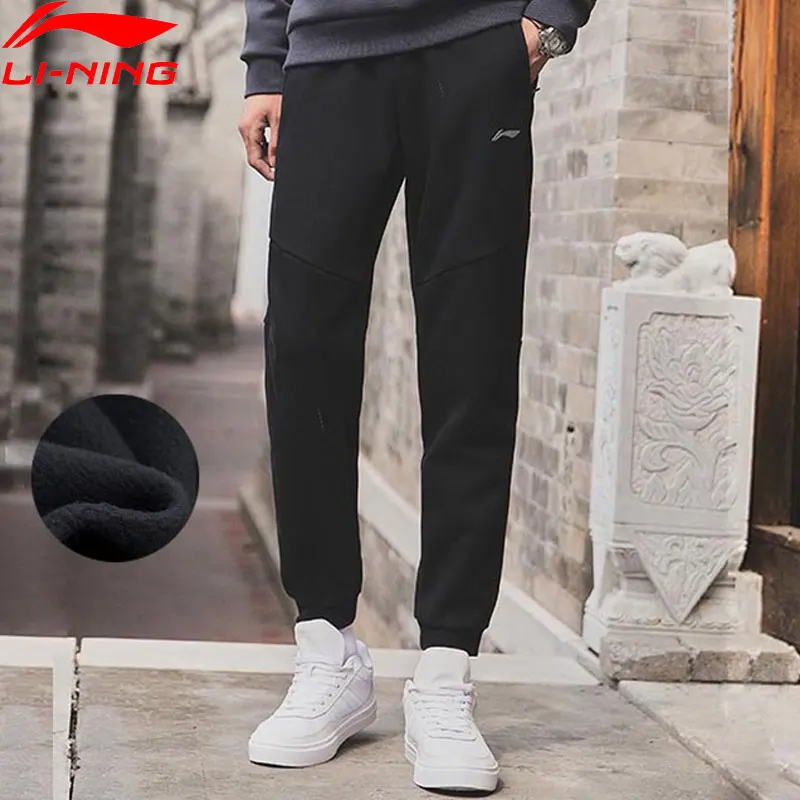 

(Break Code)Li-Ning Men Training Sweat Pants Fleece Warm Cotton Regular Fit Pockets LiNing Exercise Sports Pants AKLN859 MKY423