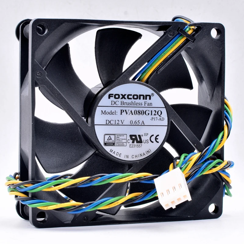 Новый оригинальный вентилятор PVA080G12Q 8 см 80 мм 8025 80x80x25 DC12V 0.65A 4 линии Dell шасси CPU