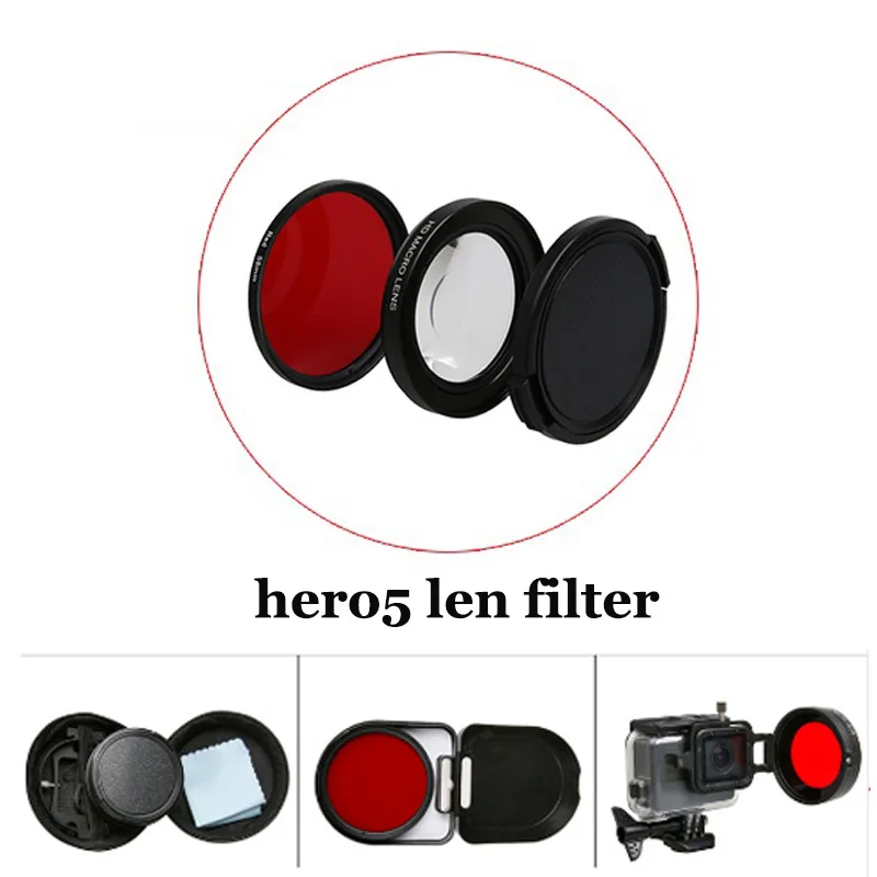 

hero5 58mm Magnifier 16x Magnification Macro Len + UV lens Filter for GoPro Hero 5 Black Edition Original Case GoPro Accessories