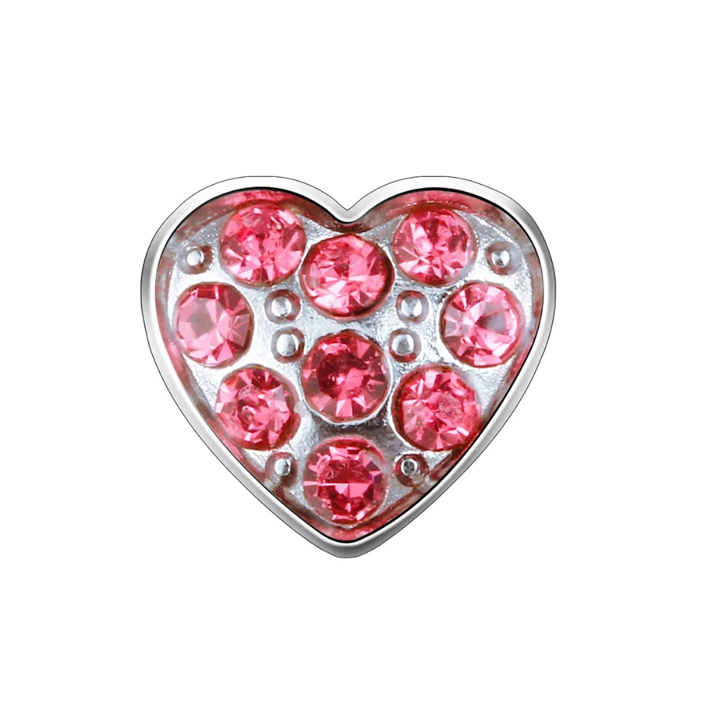 

10pcs Red Heart With Crystal Custom Floating Charms For Glass Locket