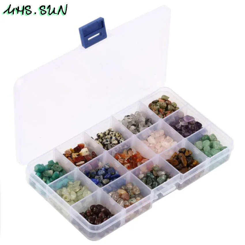 

MHS.SUN Freeform Chip Natural Stone Beads Kits Box Irregular Shape Beads For DIY Necklace Bracelet Jewelry Making Accessories