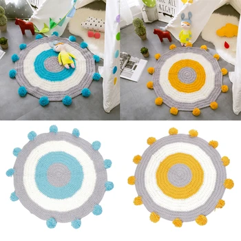 

MagiDeal Round Hand Knitting Children Kid Play Mat Infant Toddler Floor Mat