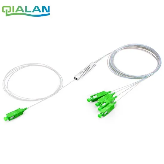 

10 pcs 1x4 Fiber Optic PLC Splitter 0.9mm Steel Tube SC/APC Mini Blockless SC APC Connector