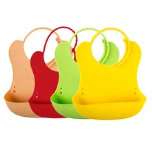 A19 Безопасный пищевой силиконовый водонепроницаемый детский слюнявчик полотенце детские нагрудники в четырех цветах на выбор