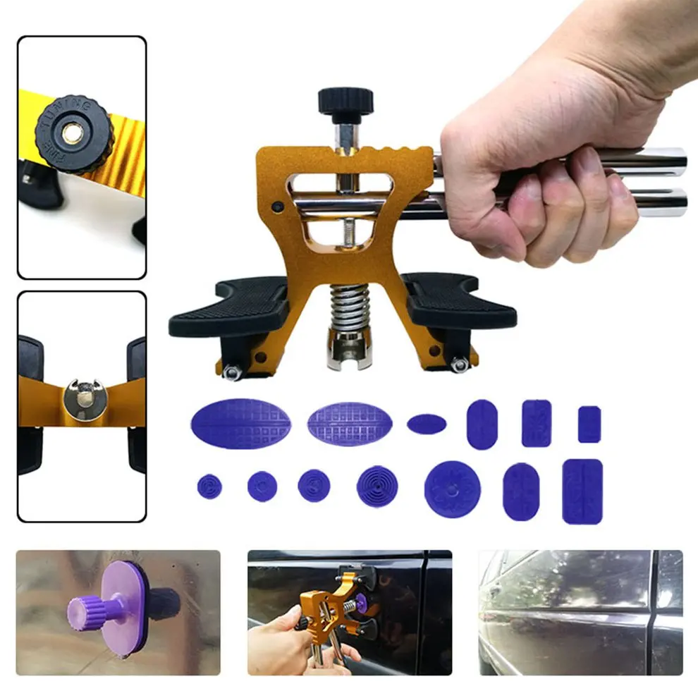 

Car Body Dent Lifter Kit Dent Repair Puller With 13 Pcs Glue Tabs Kit Auto Repair Tools Car Accessories