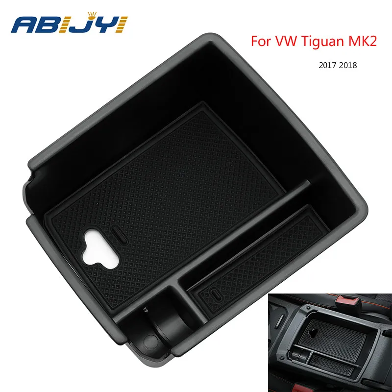 

Accessories For Volkswagen VW Tiguan MK2 2017 2018 Interior Armrest Central Console Storage Box Arm Rest Glove Container Holder