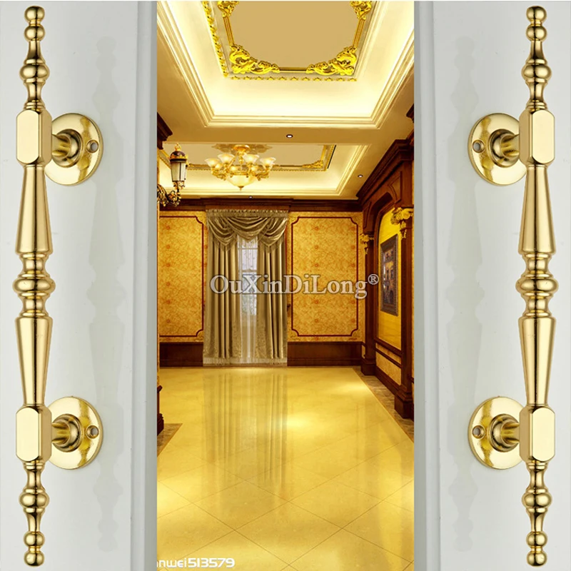 

Luxury 2PCS European Gold Solid Wooden Door Handles Sliding Door Handles for Cupboard Wardrobe Drawer Cabinet KTV Doors