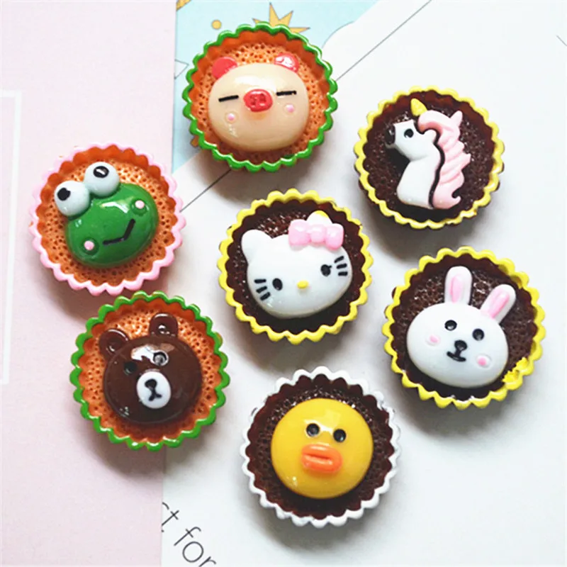 

10Pcs Kawaii Fake Food Resin Cabochon Flatback Cartoon Miniature Simulation Cake DIY Craft Scrapbooking Decoration Embellishment