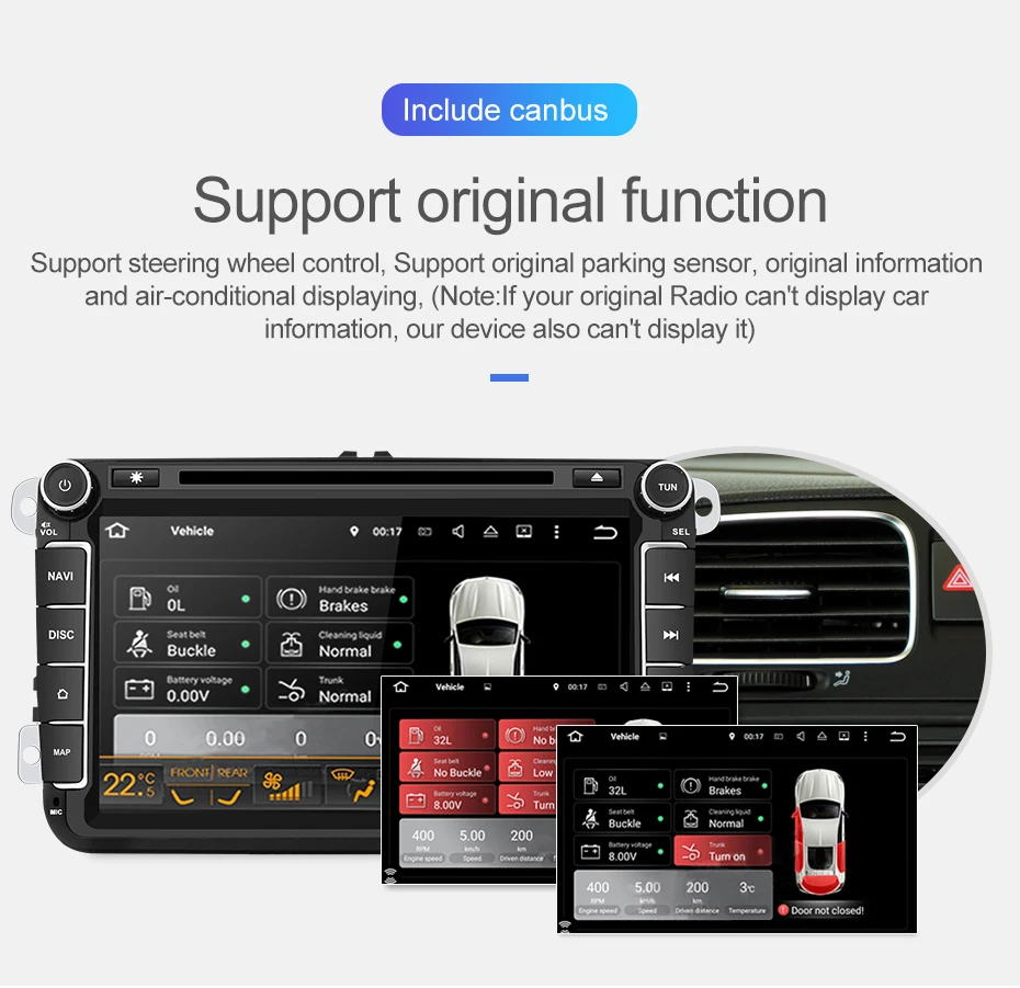 Discount Isudar 1280*720 Car Multimedia Player 2 Din Android 9 For Volkswagen/Passat/POLO/GOLF/CC/Skoda/Octavia/Leon Auto DVD Radio GPS 20