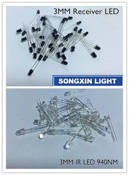 

50PCS 3mm 940nm LEDs infrared emitter and IR receiver diodes EACH 25PCS