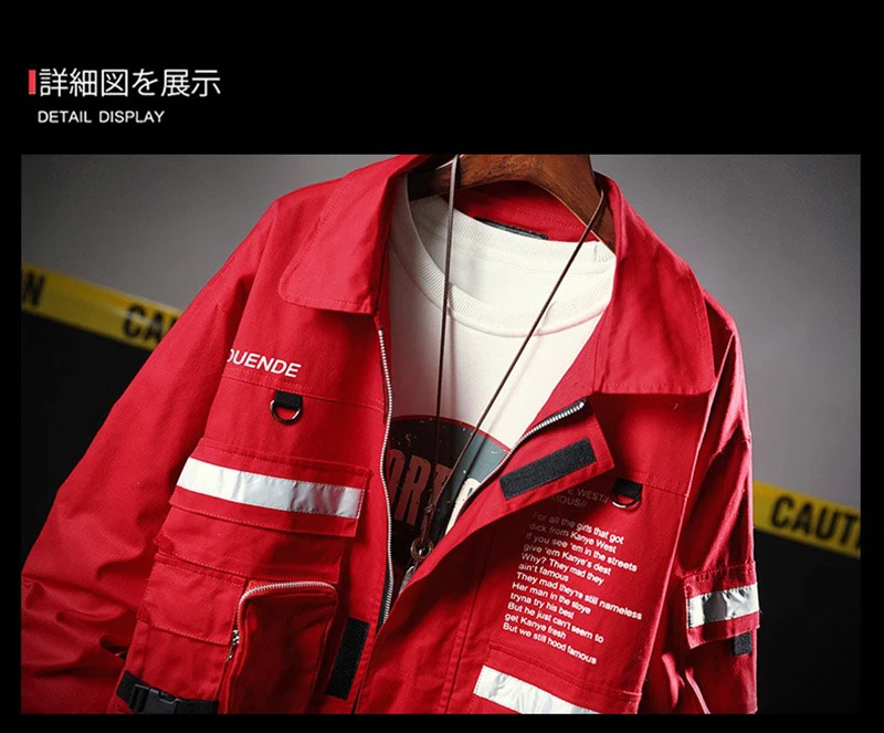  Street Jackets Hip Hop Erkek Mont Patchwork Punk Rock Men Coat Big Size   (6)