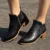 Laamei 女性 Chaussure 女性春秋の靴女性 Zapatos Mujer Sapato 女の子のアンクルブーツスクエアチャンキー低かかとブーツ