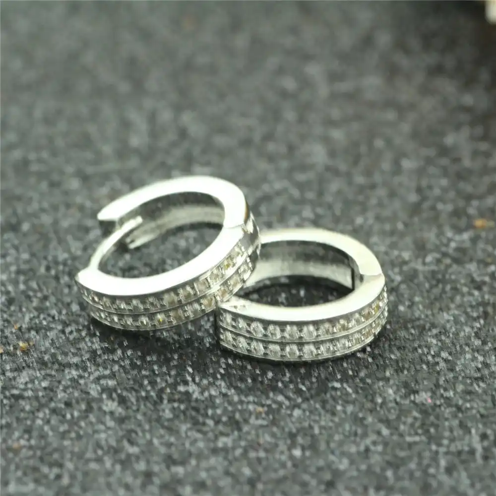 Восстановление древних способов изделий 925 Серебряный двойной ряд Циркон Сережка современные красивые Стад Уха Кольцо для женского шарма с...