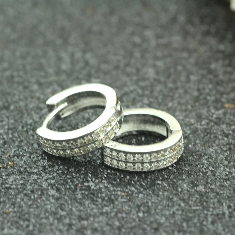 

Restore ancient ways jewelry 925 silver double row zircon ear ring modern beautiful stud Ear ring for female charm Ear ring