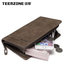 Teemzone Men Wallets Brand Mens Wallet Leather Genuine Cowhide Men’s Clutch Bags Hot Business Casual Purses And Handbags Man Bag