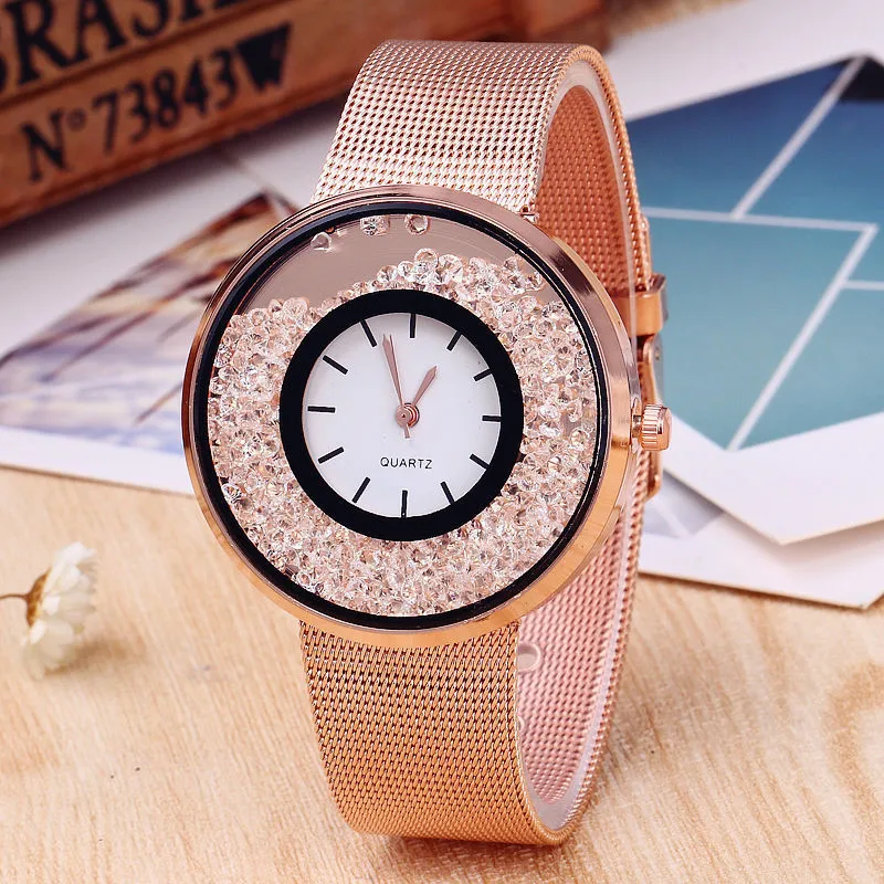 Новая мода, браслет из розового золота, наручные часы для женщин, часы, роскошные стразы, женские часы, часы, reloj mujer relogio feminino