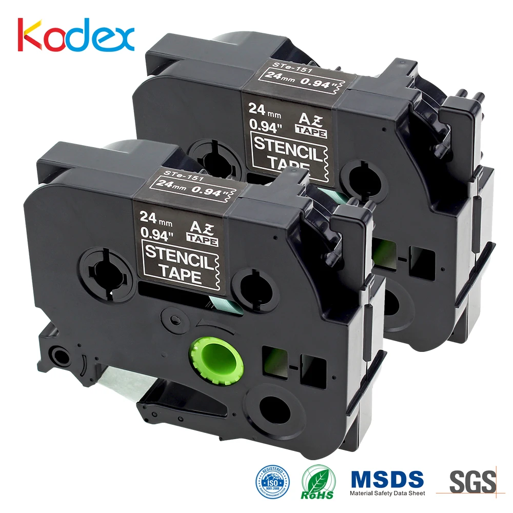 

Kodex 2pcs Compatible Brother Stencil Tape STE151 STE-151 for Brother P-touch Label Printers 0.94 Inch x 9.8 Feet 24mm Ribbon