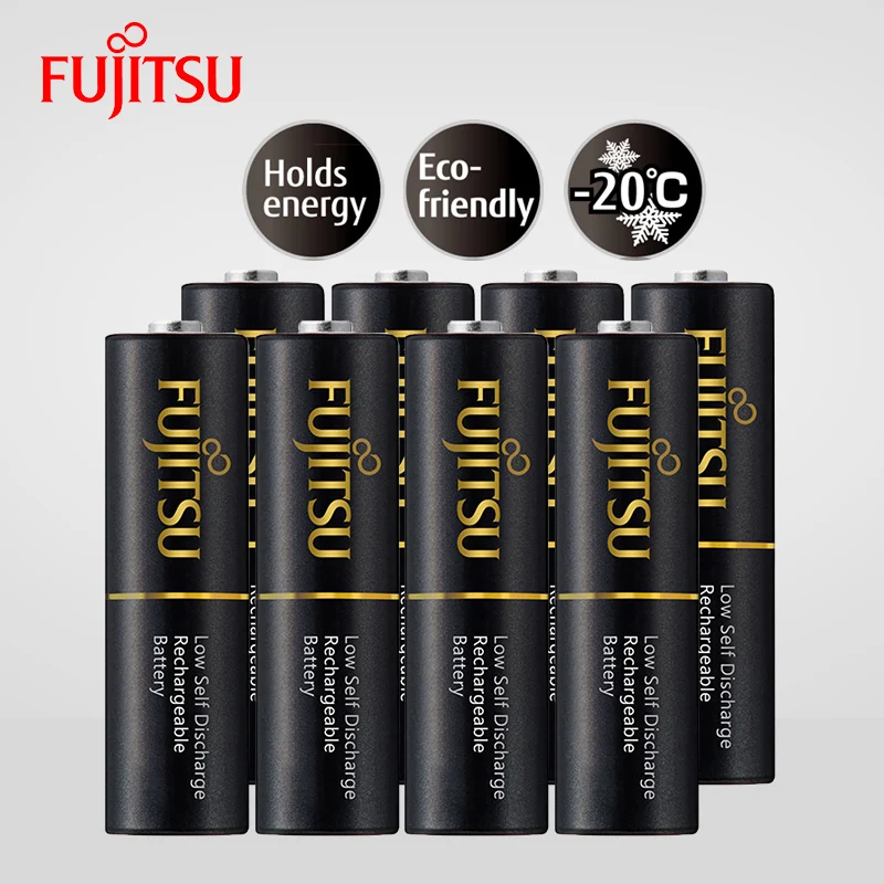 Fujitsu, лучшее качество, 8 шт/2 упаковки, сделано в Японии, 2450 мА/ч, AA, аккумуляторная батарея, низкий саморазряд, 1,2 в, NiMH батареи AA