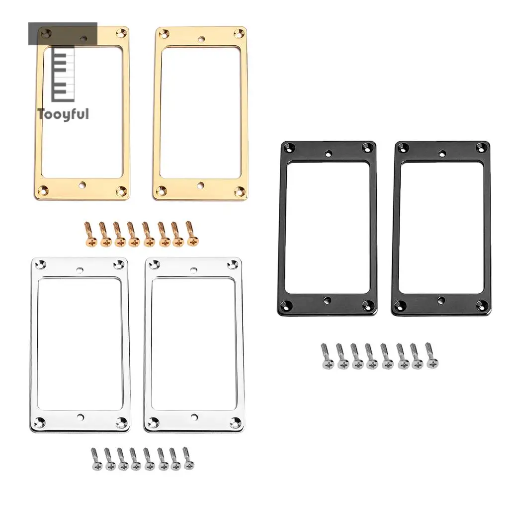 2 шт. сталь хамбакер Пикап Кольцо Набор Нижняя рамка для Les Paul гитары запчасти для замены