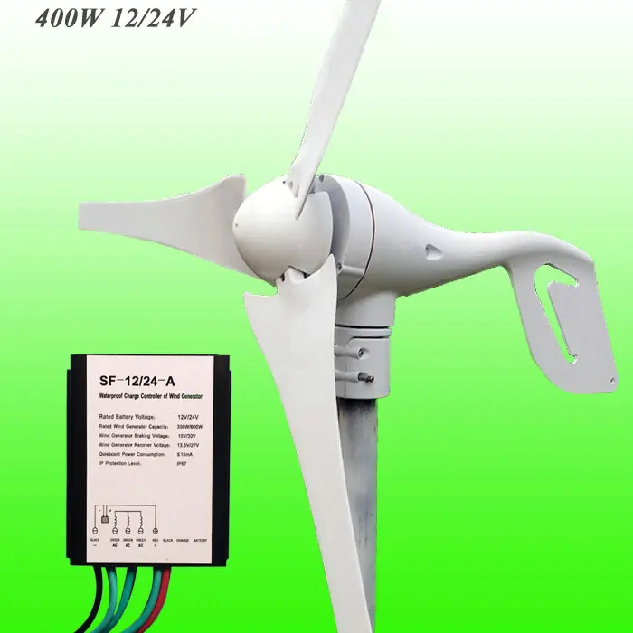 12V/24V DC output small 400W wind home turbine blade Portable 3 Power Equipment / DIY / portable power generation equipment