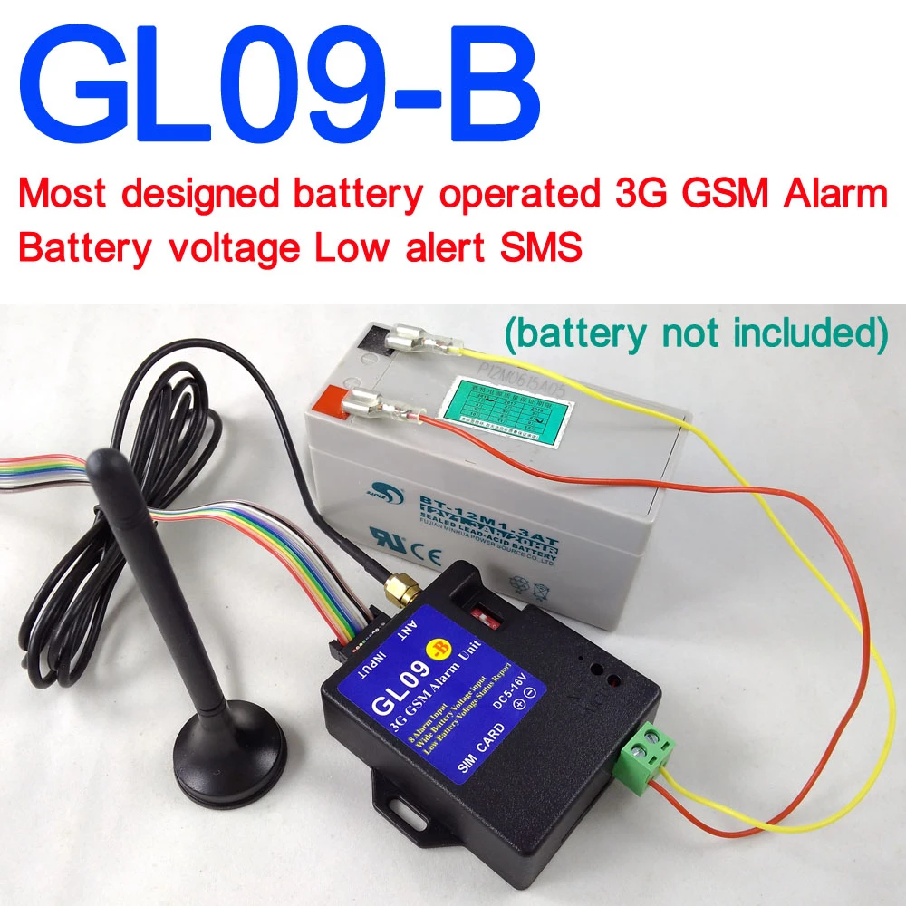 Battery operated GL09B 3G GSM Alarm system SMS Alert Wireless alarm