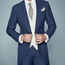 Одна пуговица с отворотом, 3 предмета(куртка, брюки), костюм, сделанный модой Terno Masculino, официальный, высокое качество, приталенный фрак