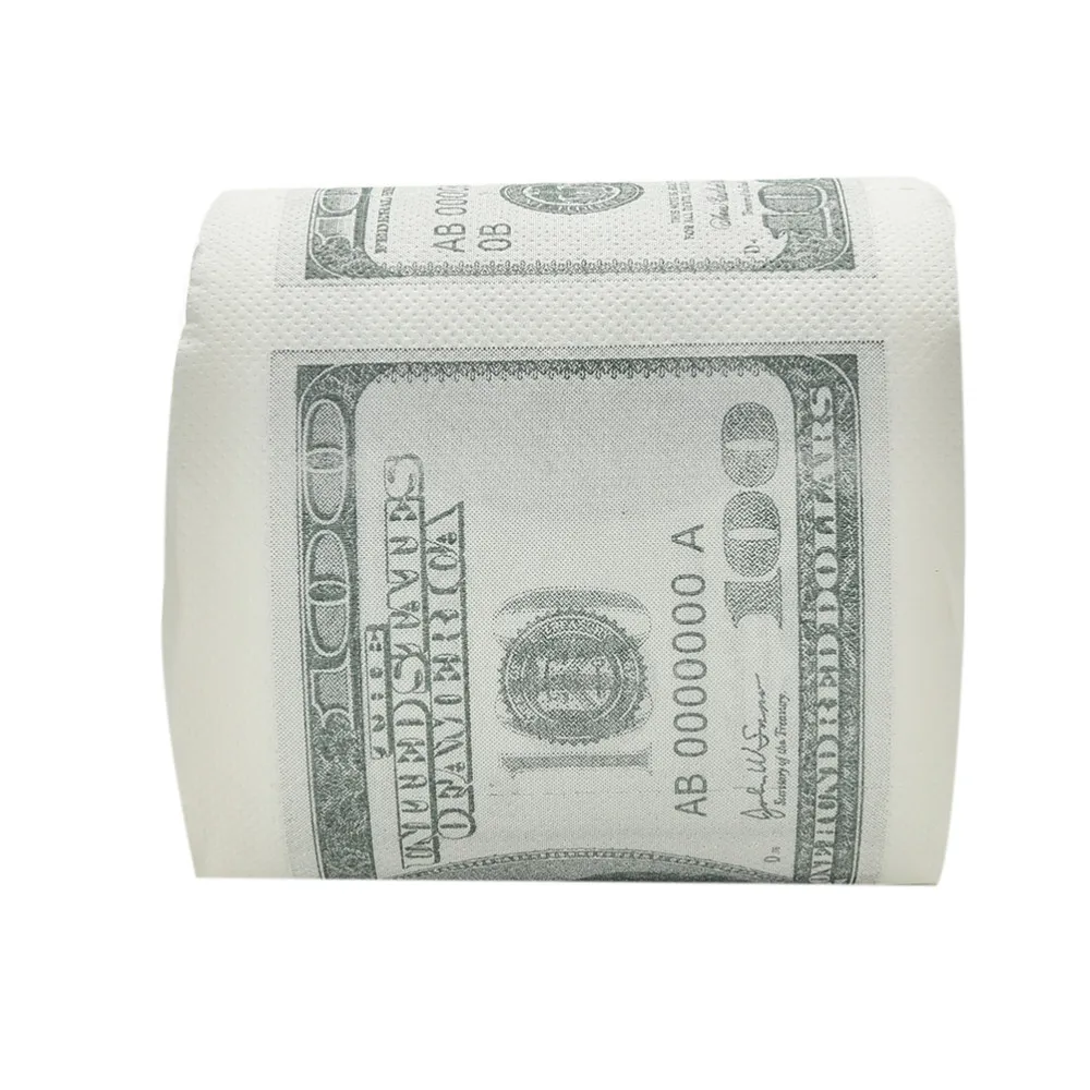 Сто долларов купюр печатная туалетная бумага Америка долларов США ткань Новинка Забавный$100 TP деньги рулонный кляп подарок