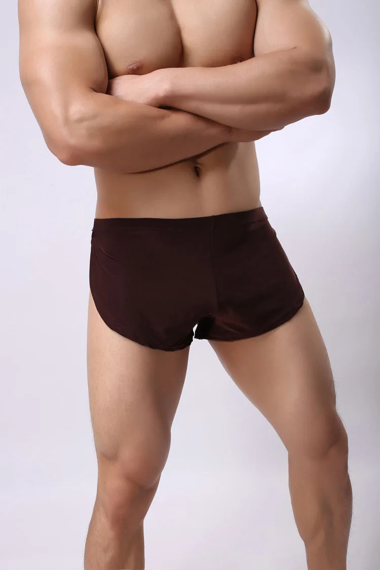 SORRYNAM мужские с низкой посадкой одноцветные штаны для сна сексуальные мужские s Сплит домашний досуг короткие ледяные шелковые мужские удобные пижамы