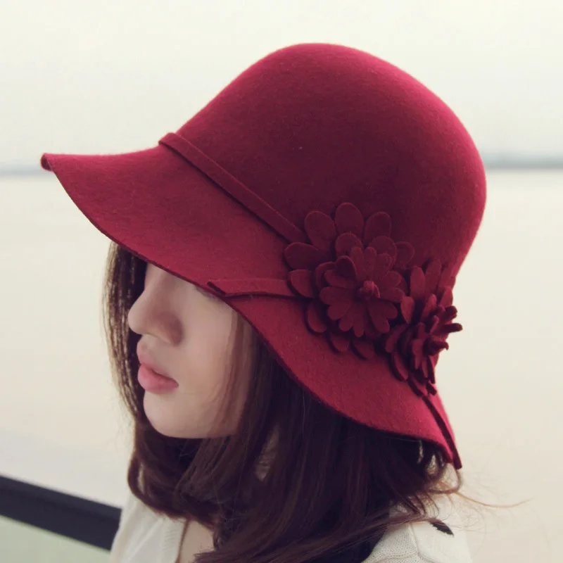 dome sun shading wool felt hat|hat 