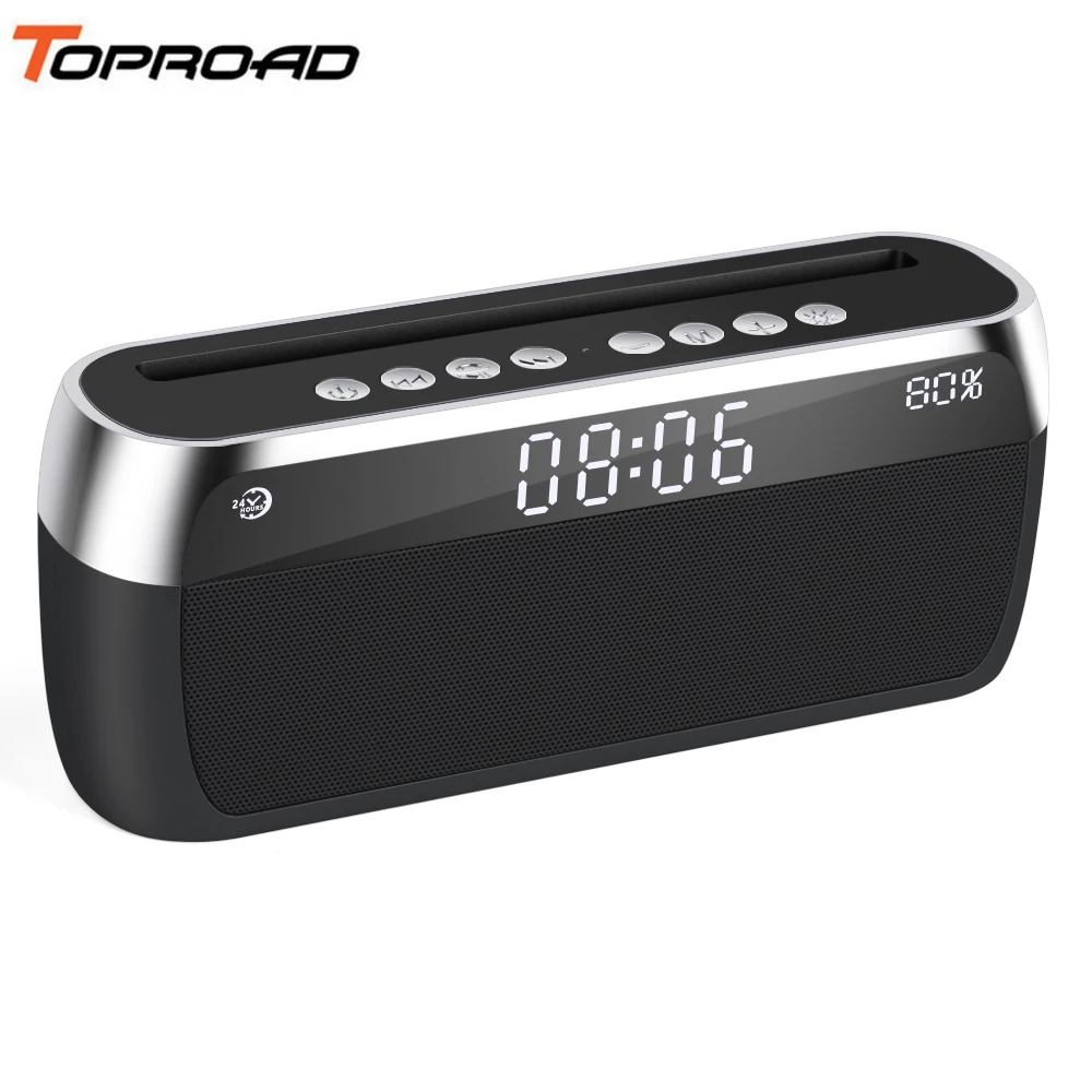 TOPROAD динамик портативный Bluetooth s беспроводной музыкальный Soundbox время дисплей fm
