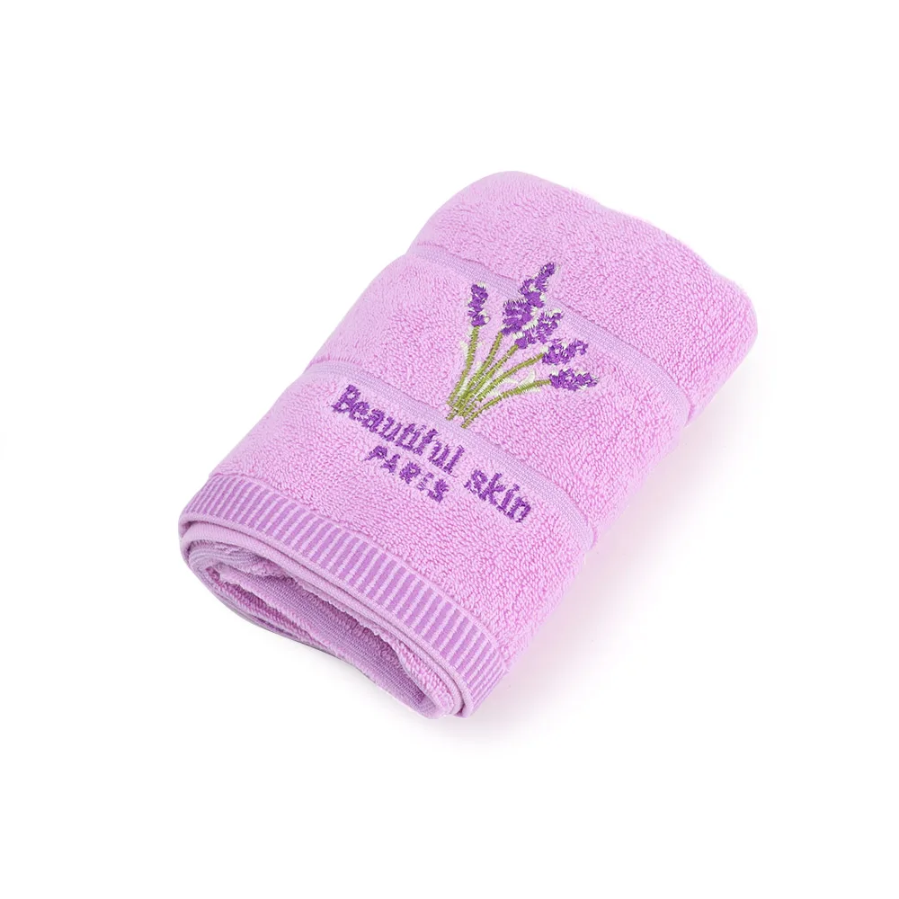 34x75 см модные хлопковые салфетки De Bain вышивка домашний отдых Душ Полотенце s Лаванда Большое банное полотенце для ванной Прямая - Цвет: Фиолетовый