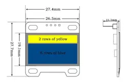 0,96 дюймовый oled-модуль 12864 128x64 желтый синий Ssd1306 драйвер I2c последовательный самосветящийся дисплей для Arduino Raspberry Pi