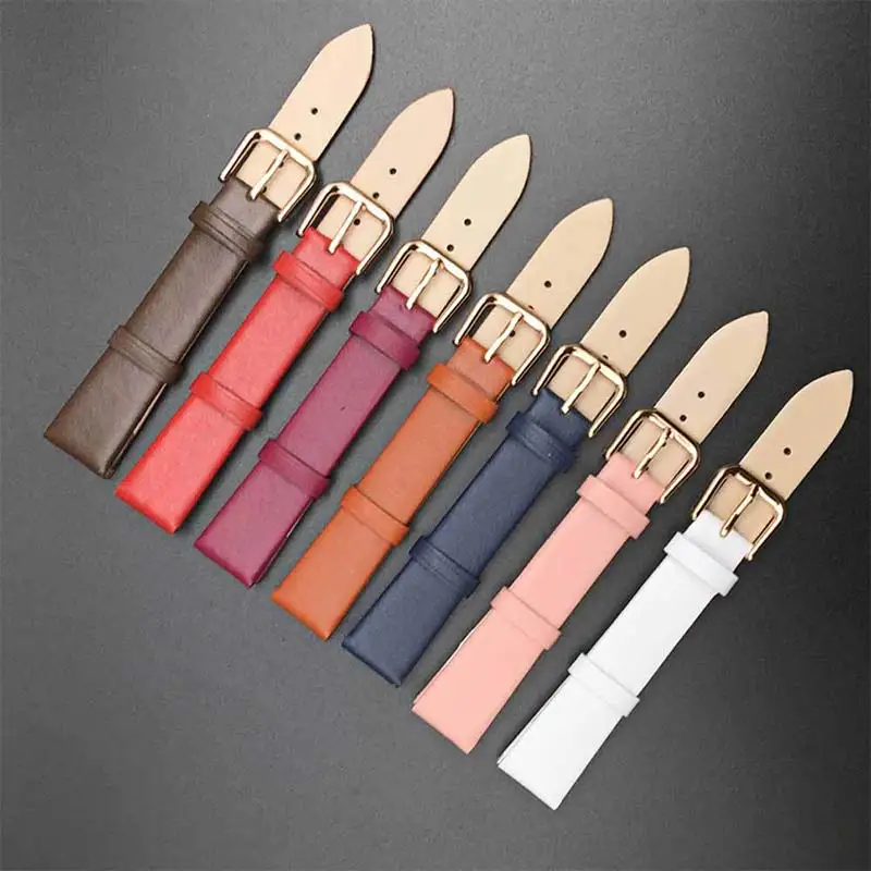 

Leather High Quality 12MM/14MM/16MM/18MM/20MM/22MM Watch Strap 1PC Men and Women Popular Smooth Watches Band