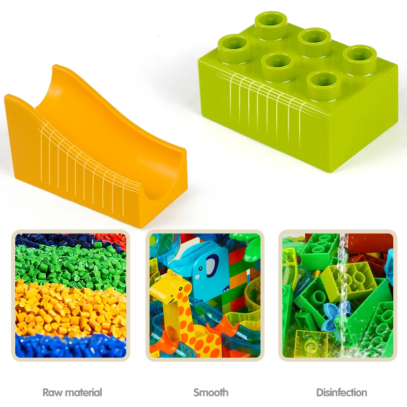 الرخام سباق تشغيل DIY المسار الكرة اللبنات قمع بلاستيك الشريحة متوافق مع Legoingly Duploe الطوب لعب للأطفال