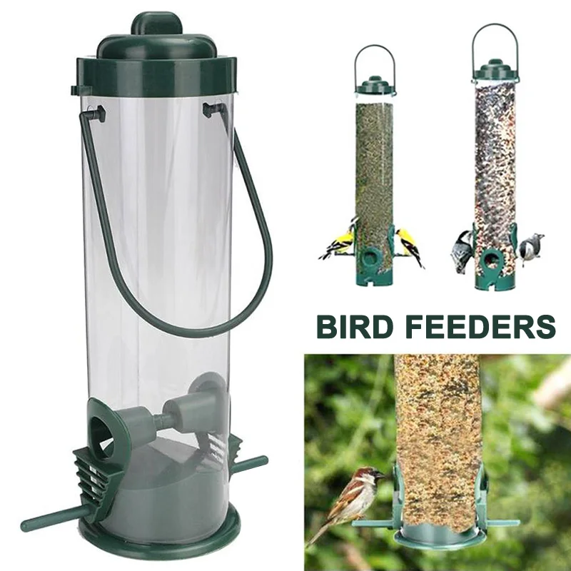 Plastic Wild Birds Water Feeder 4 Port Drinker Dish Hanging Station for Garden YU-Home