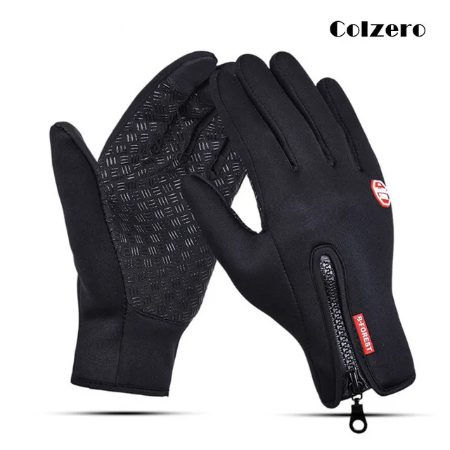 US $3.99 Black Winter Fishing Gloves Anti-Slip Touch Screen Leather Neoprene PU Full Finger Gloves Hunting D