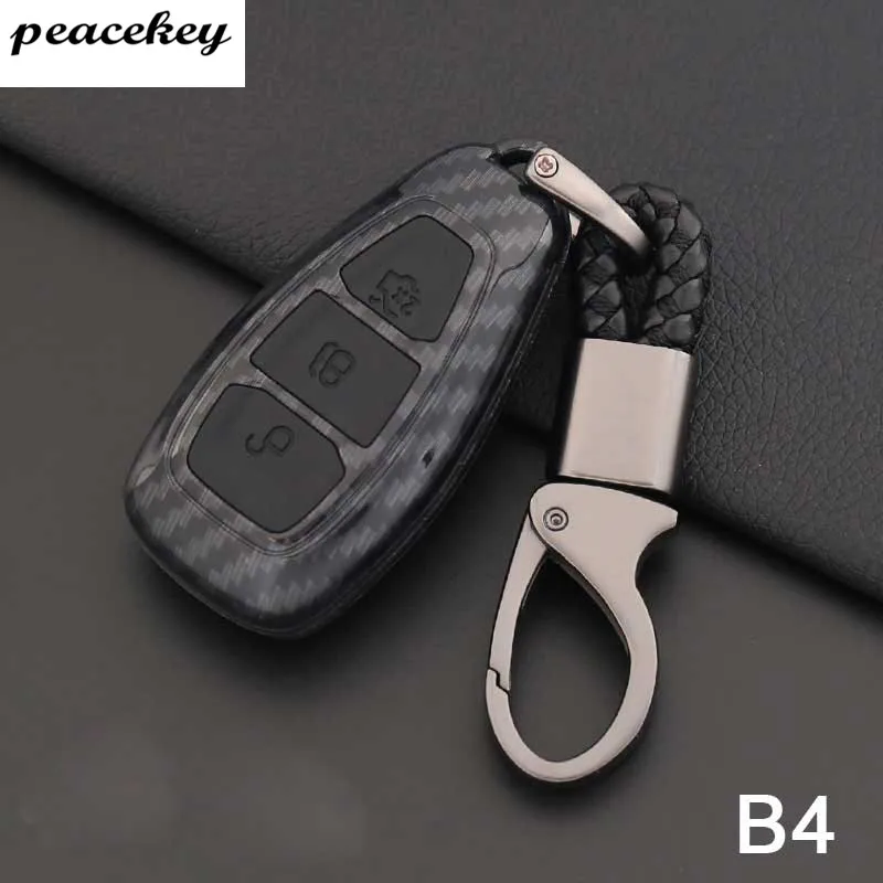 

Carbon Fiber Silicone Car Styling Key Cover Case For Ford Focus 2 3 ST Mondeo Kuga Fiesta Ecosport Ranger Escape key holder