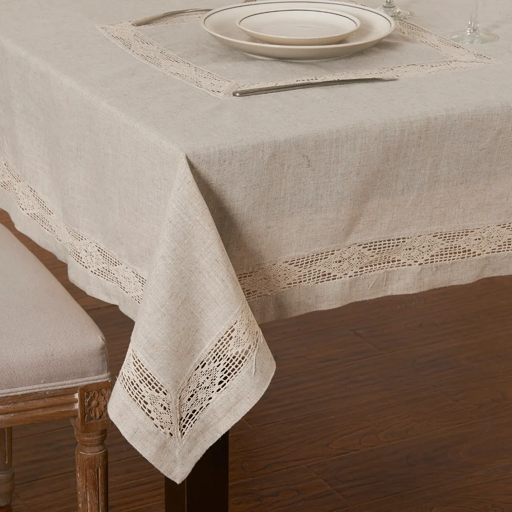 175X400CM (69" *157") Linen table cloth,Extra long Big Tablecloth for Dinner,No.8360win