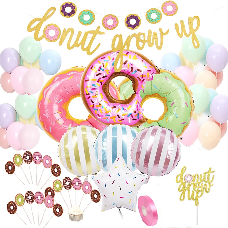 

54pcs Donut Balloon Baby Shower Decorations Birthday/Party Decoration Birthday Party Decorations Kids Happy Birthday Cake Topper