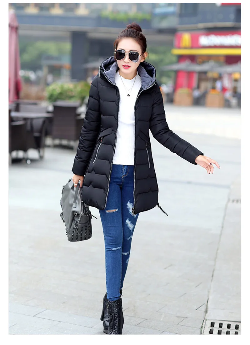 Новая зимняя куртка женская хлопковая длинная куртка модная ватная тонкая куртка с подкладкой размера плюс 5XL 6XL 7XL Женская парка с капюшоном Z110