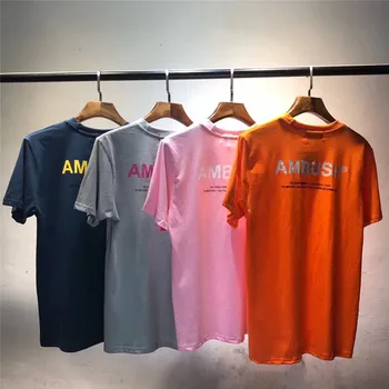 

2019 AMBUSH TShirt Men Women Streetwear 3M Reflective Harajuku Summer AMBUSH T Shirt Tees AMBUSH Tshirt AMBUSH Shirt